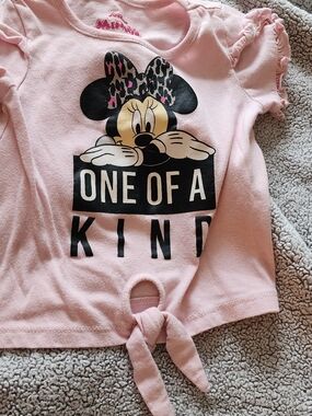 Disney Pink Minnie 'One of a Kind' Tie-Front Bodysuit for Kids